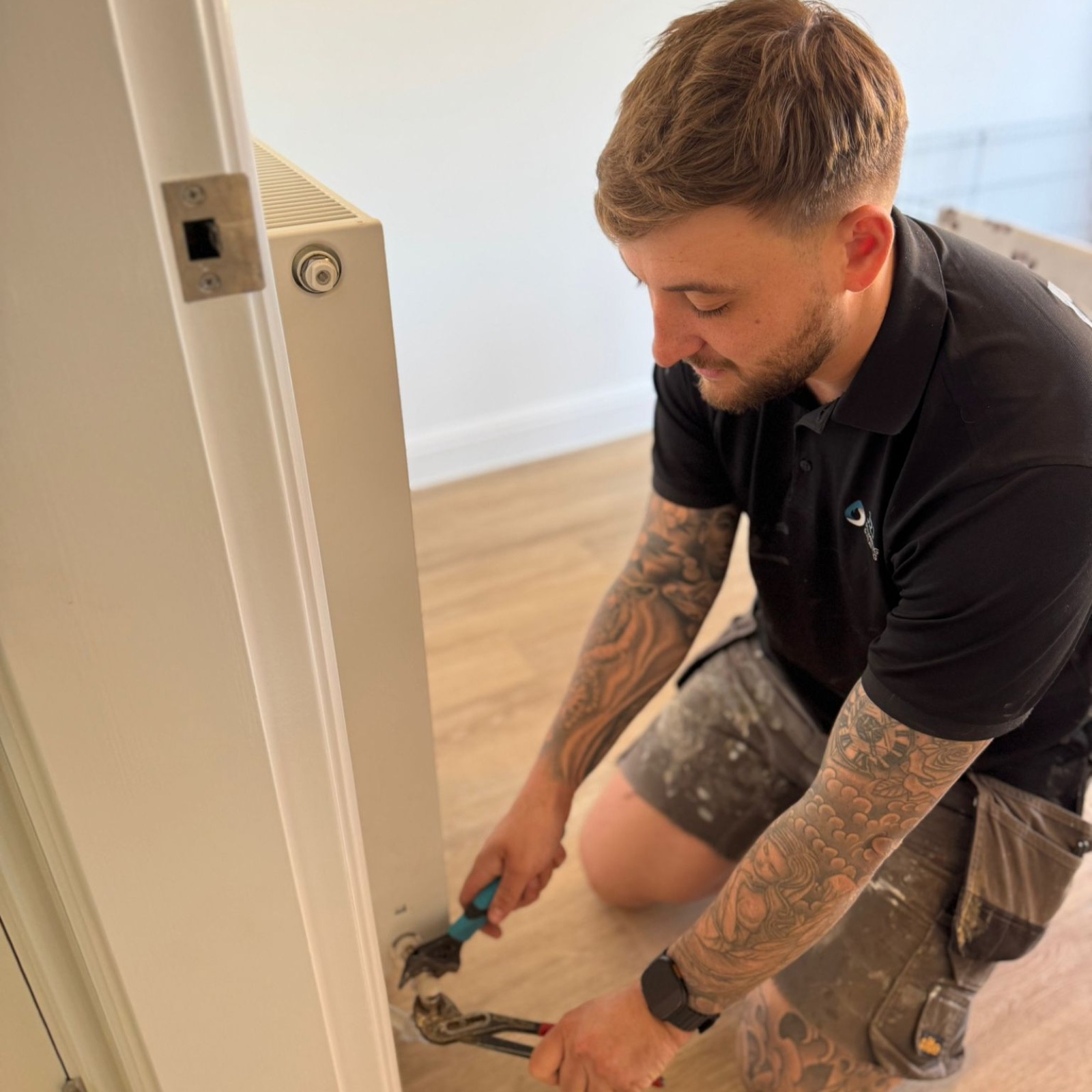 Plumbing engineer at work